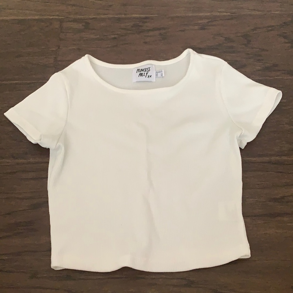 white tight tee